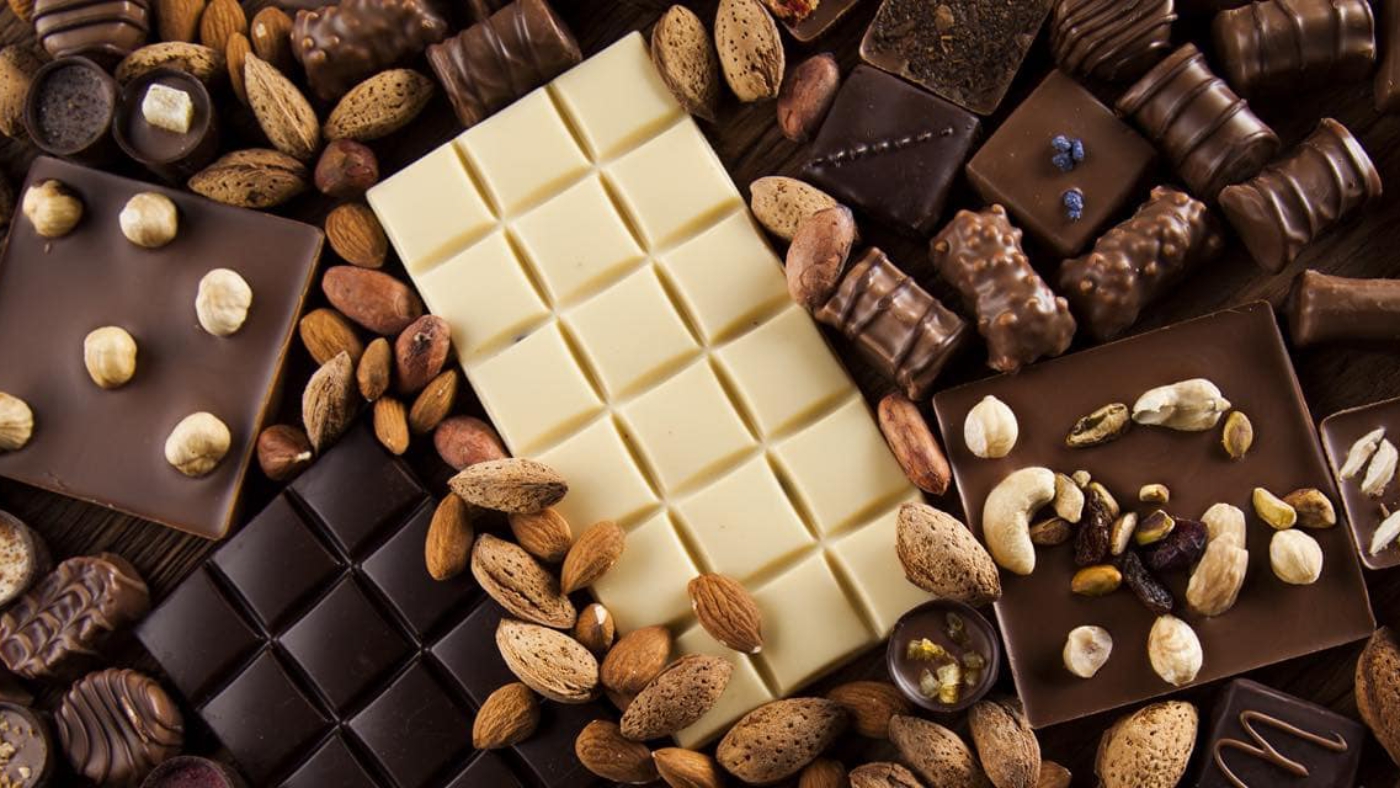 Chocolate sweet, cocoa and food dessert background